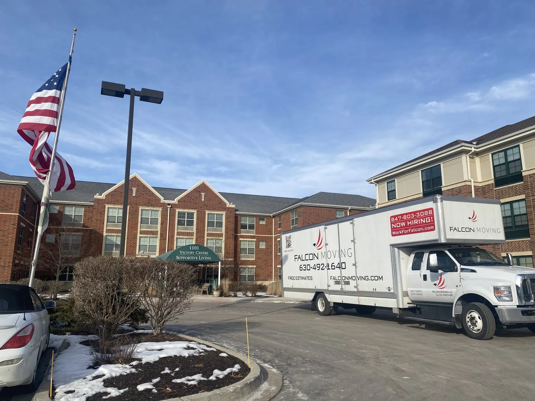 Falcon Moving truck prepared for a long distance move